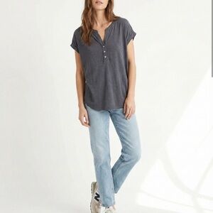 NWOT Three Dots Gray Short Sleeve Henley Tee XS – Sold Out at Nordstrom